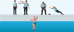 Preiser 10744 HO Water Rescue 4 Policemen and Woman