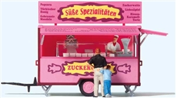 Preiser 10748 HO Sweets Concession Trailer with Figures 4 Figures