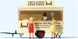 Preiser 10750 HO Cheese Concession Trailer with Accessories German Lettering