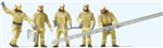 Preiser 10770 HO Modern Firemen Arriving at Scene with Accessories Beige Uniforms pkg(5)