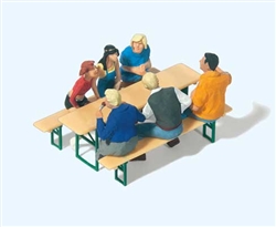 Preiser 10783 HO Wine Festival Goers with Picnic Table Set 2 Pkg 6