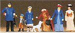 Preiser 12131 HO 1900s Figures Passers-By Police & Dog