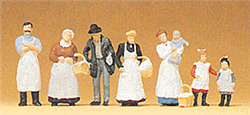Preiser 12193 HO 1900s Figures At The Grocer's pkg(7)
