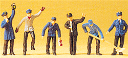 Preiser 14013 HO Railroad Personnel Railway Yard Workers pkg(6)