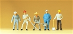 Preiser 14017 HO Railroad Personnel Track Workers Pkg 6
