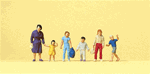 Preiser 14041 HO Pedestrians Walking Women w/Children Pkg 6