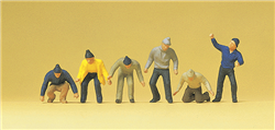 Preiser 14064 HO Working People Workers w/Knit Caps pkg(6)