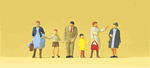 Preiser 14069 HO Pedestrians Passers-By Wearing Coats Pkg 6