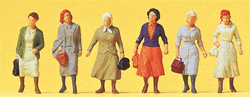 Preiser 14085 HO Passengers Female Commuters on Way to Train Pkg 6