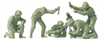 Preiser 16541 HO Military Former German Army WWII Unpainted Figures Fighting Mortar Crew