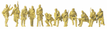 Preiser 16545 HO Military Soviet Union WWII 1942 Unpainted Figures Armored Infantry Riflemen Riding Tank Pkg 12
