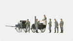 Preiser 16594 HO Former German Army WWII Unpainted Figures Joining The Chow Line Field Kitchen