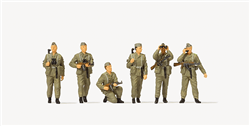 Preiser 16601 HO Former East German Army NVA Unpainted Figure Set German Democratic Republic Frontier Guards pkg 6