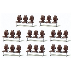 Preiser 17215 HO Modern Modular Seating 3-Seat Units Pkg 8