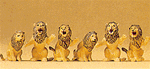 Preiser 20381 HO Animals Performing Lions Seated Pkg 3