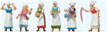 Preiser 24760 HO Medieval Festival #1 Women Pkg 6