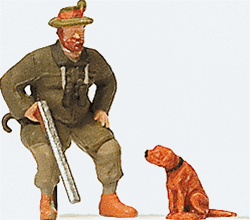 Preiser 28129 HO Individual Figure Seated Hunter w/Dog