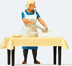 Preiser 28130 HO Individual Figure Housewife Serving Dinner at the Table