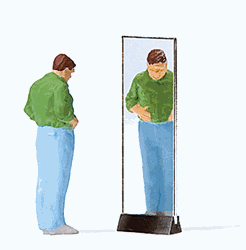Preiser 28161 HO Man Trying On Pants w/Mirror