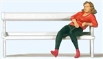 Preiser 28226 HO Woman Sitting on Park Bench Individual Figure