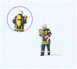 Preiser 28251 HO Modern Firefighter Saving Child Individual Figure Blue Uniform