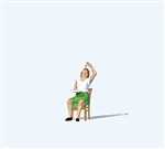 Preiser 28261 HO Eating Fish Individual Figure Seated Woman on Chair