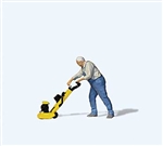 Preiser 28262 HO Waxing the Floor Individual Figure Man with Floor Waxer