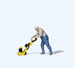 Preiser 28262 HO Waxing the Floor Individual Figure Man with Floor Waxer