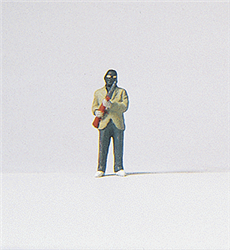 Preiser 29046 HO Individual Figure Working People Criminal Wearing a Hooded Ski Cap with a Rifle