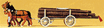 Preiser 30465 HO Horse-Drawn Wagon Log Wagon w/Driver & Load