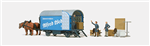 Preiser 30494 HO Working People Moving Wagon with 2 Horses, Figures & Accessories