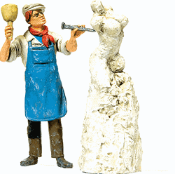 Preiser 44901 G Working People Sculptor Working on Sculpture