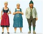 Preiser 44921 G People in Bavarian Costume 2 Women & 1 Man