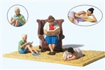 Preiser 44939 G Reading Fever 3 Reading Figures Armchair