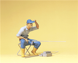 Preiser 45503 G Pedestrians Fisherman w/Accessories