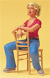 Preiser 45508 G Pedestrian Young Woman Seated with Chair