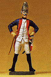 Preiser 54124 1-24 Prussian Army Circa 1756 38th Infantry 1-24 Scale Noncommissioned Officer of Fusiliers