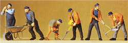 Preiser 65336 O People Working Modern Track Workers w/Tools