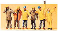 Preiser 68214 1/50 Scale Figures Modern Workmen w/Outdoor Clothing pkg 6