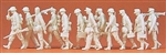 Preiser 72527 1/72 Military Former German Army WWII Unpainted Figures Advancing Panzergrenadiers w/Machine Gun pkg(12)