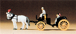 Preiser 79481 N Horse-Drawn Wagon Open Carriage Black
