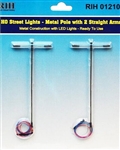 Rock Island Hobby 12104 HO Street Light Pole 2 Straight Arms