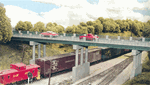 Rix 123 HO Wrought Iron Highway Overpass w/Adjustable Piers Kit 150' Scale w/4 Piers