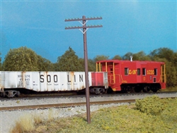 Rix 32 HO Telephone Poles w/2 Crossarms-18