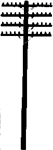 Rix 34  HO Railroad Telephone 4-Arm Poles Kit 12 Poles & 48 Crossarms Brown