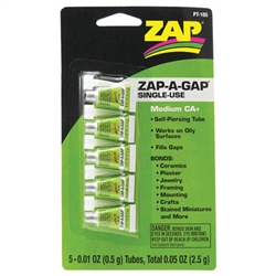 Robart 105 Zap-A-Gap CA+ Single-Use .02oz Tubes Pkg 5