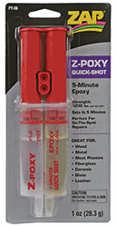 Robart 36 Z-POXY Zap 5 Minute Epoxy Quick Shot Syringe 1oz