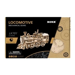 Robotime LK701 Mechanical Locomotive with Wind-Up Gearing 3D Wooden Puzzle