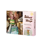 Robotime TGB01 Sakura Densya Tram Book Nook Shelf Insert Kit 3D Puzzle