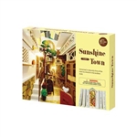 Robotime TGB02 Sunshine Town Book Nook Shelf Insert Kit Lighted 3D Puzzle